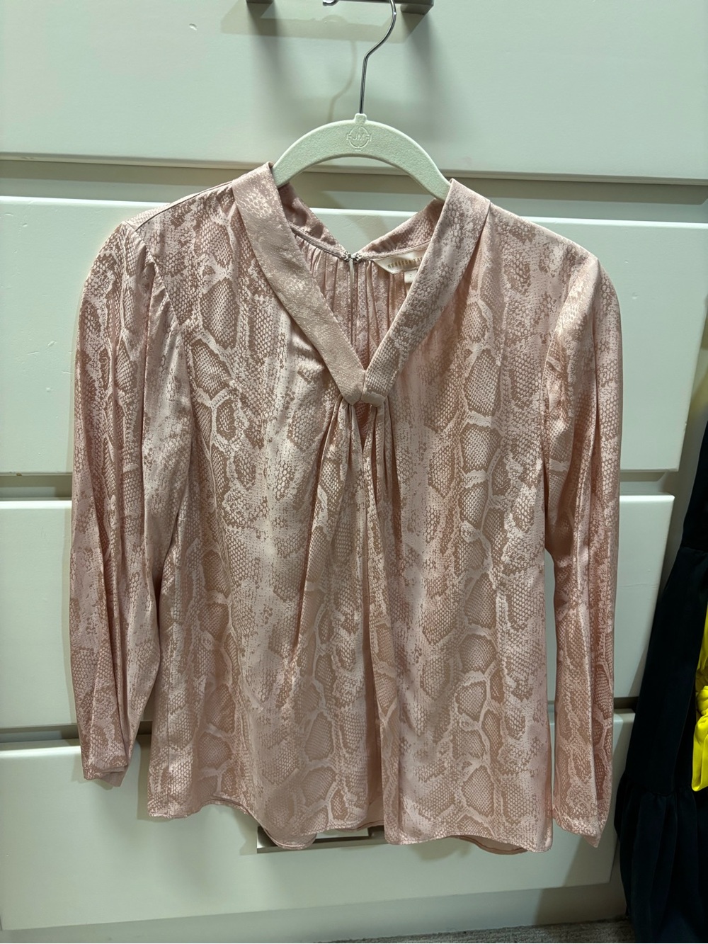 Women’s Rebecca Taylor Pink Snake-Print Long Sleeve Blouse NWOT